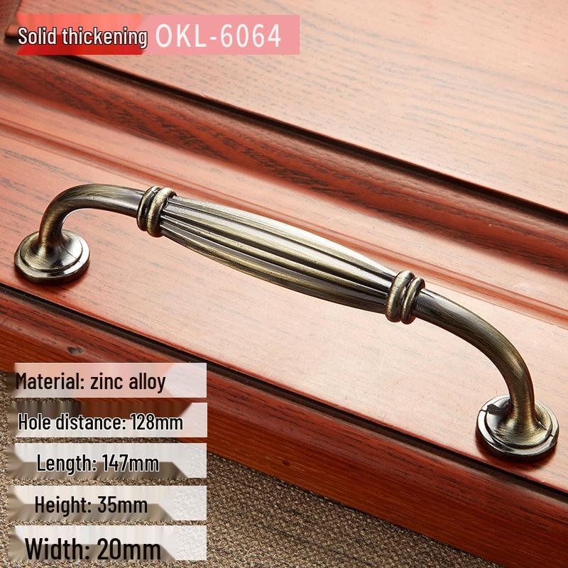 Классические европейские антикварные медные ручки для кухонных шкафов и гардеробов в зеленом и красном цвете