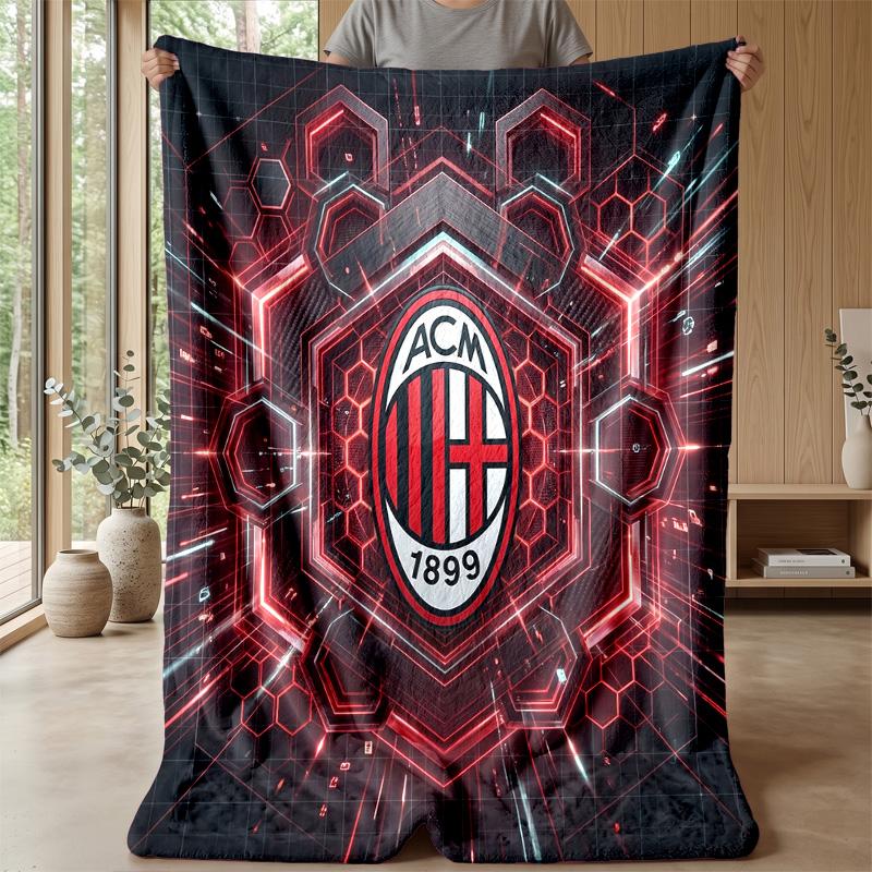 AC Milan Theme blanket Soft Flannel Blanket Plush Throw Blanket Cozy Sofa Bed Blanket for Home Decor