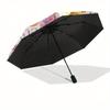 Aurora, Princess Automatic Opening and Closing Umbrella - 8 Ribs Portable Folding Umbrella with Plastic Handle, Suitable for Leisure and Hal