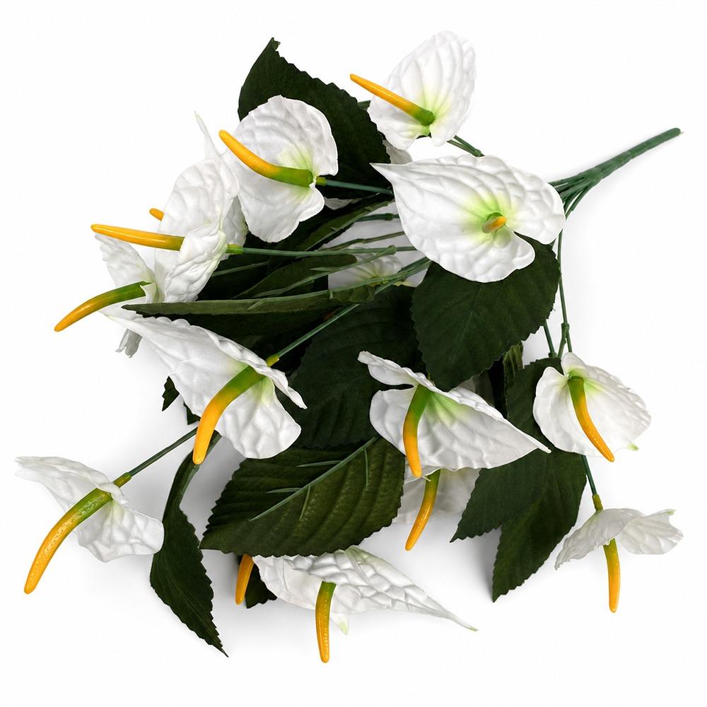 18 Heads Simulation Anthurium Flower Multicolor Faux Flower  Home Decoration