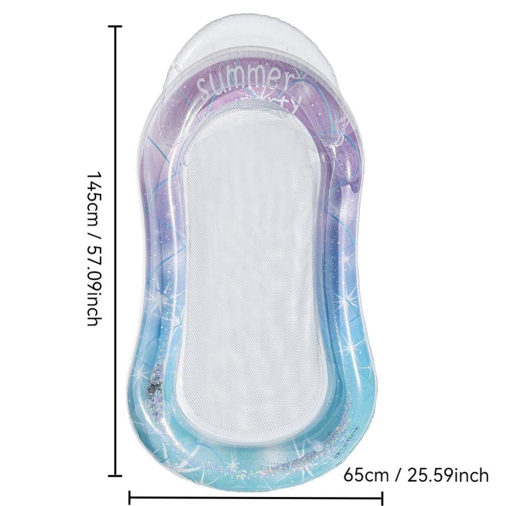 Mesh Backrest Recliner Inflatable Floating Chair with Sequin Design