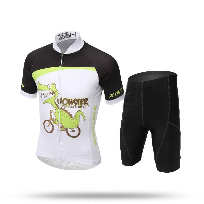 Kids Cycling Outfit Short Sleeve Bike Riding Set Breathable Sportswear Boys Girls
