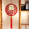 Полый подвесной орнамент с кисточкой и китайским узлом, благословение на Новый год, настенный фон