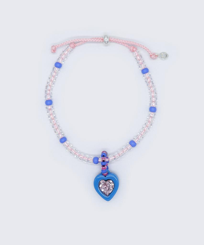 Браслет Bonbeau из бусин Swarovski цвета камня-сердца Узелковый браслет Bonbeau из бусин Swarovski цвета камня-сердца