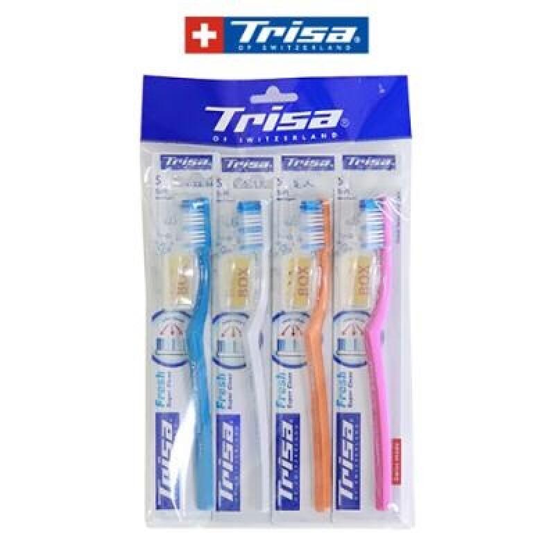 TRISA Освежающая зубная щетка 4 шт. Освежающий дизайн зубной щетки Красивая зубная щетка Свежая Суперчистая зубная щетка 3645