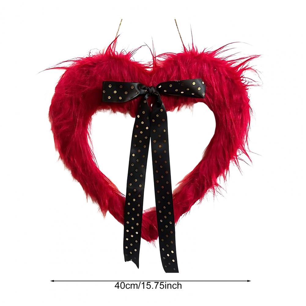 Valentine's Day Door Banner with Heart Garland Festive Wall Hanging Decor for Home Window Decorative Wreath for Celebration