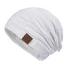 WTEMPO Solid Color Fleece Thick Couple Knitted Hats Women Ear Protection Windproof Casual Versatile Plush Slouchy Hats