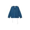 Sportswear Solid V-Neck Casual Loose Sweatshirt Women Sweatshirt Dock-Blue DM6156-404