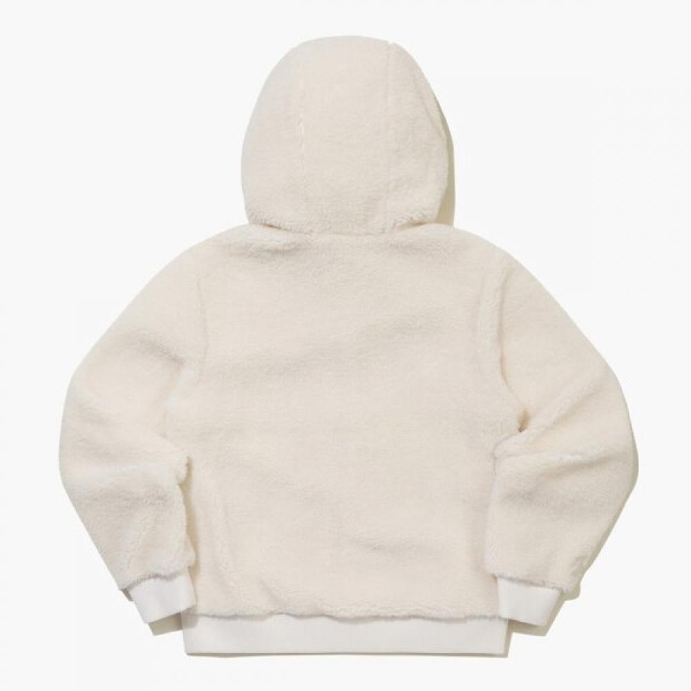 Munsingwear Women Fleece Hooded Zip Up Jumper Ivory Mr422pjpo3
