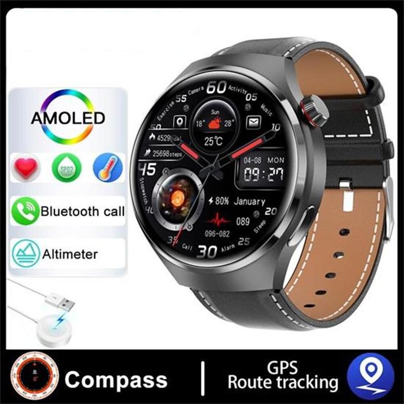 2023 Новые умные часы NFC, мужские спортивные часы с голосовым вызовом GT4 Pro, компас, GPS-трекер, водонепроницаемые умные часы