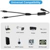 DC5521/5525 To Dual DC5521/5525 Splitter Cord 1xMale To 2xFemale Power Adapter Cable Wire for LED Light Speaker Monitor