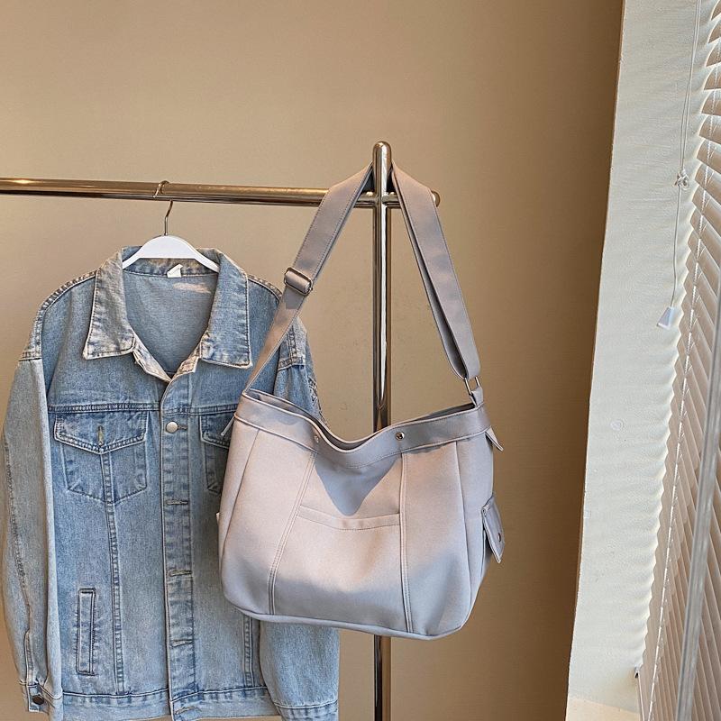 Crossbody Bag, Large Capacity, Solid Color, Simple Student Commuting To Class, Spring 2025 Shoulder Bag, Casual Foreign Style Tote Bag