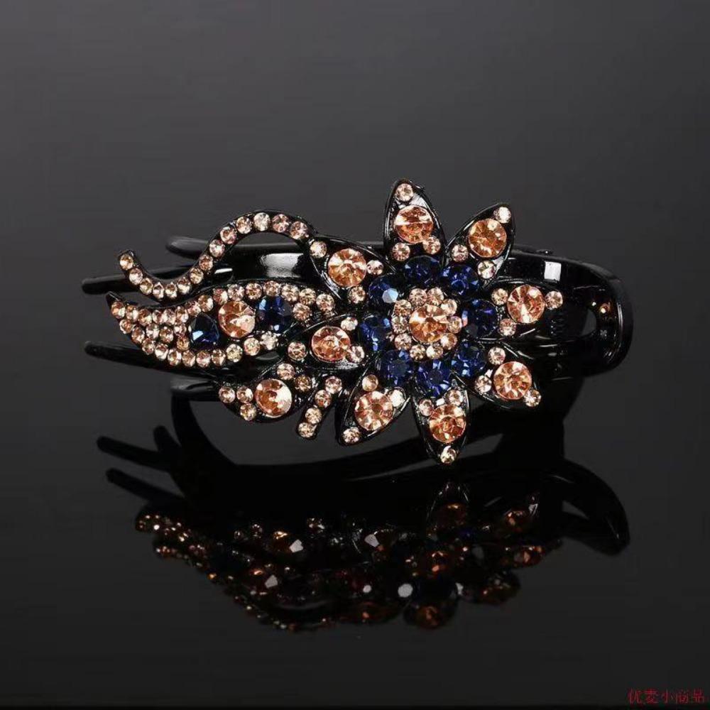 Lesklé drahokamy Vlásenka Květinový list Kachní zobák Vlasové drápky Retro sponky do vlasů Příslušenství pro ženy