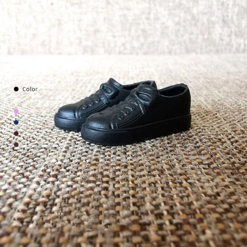 Однотонная кукольная обувь 1/6, повседневная обувь для куклы из ПВХ с круглым носком, 2 см, подходит для длины стопы 2 см