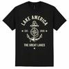 Lake Ontario T-Shirt Est 1615 Great Lakes Retro Sunset Casual Tee Unisex