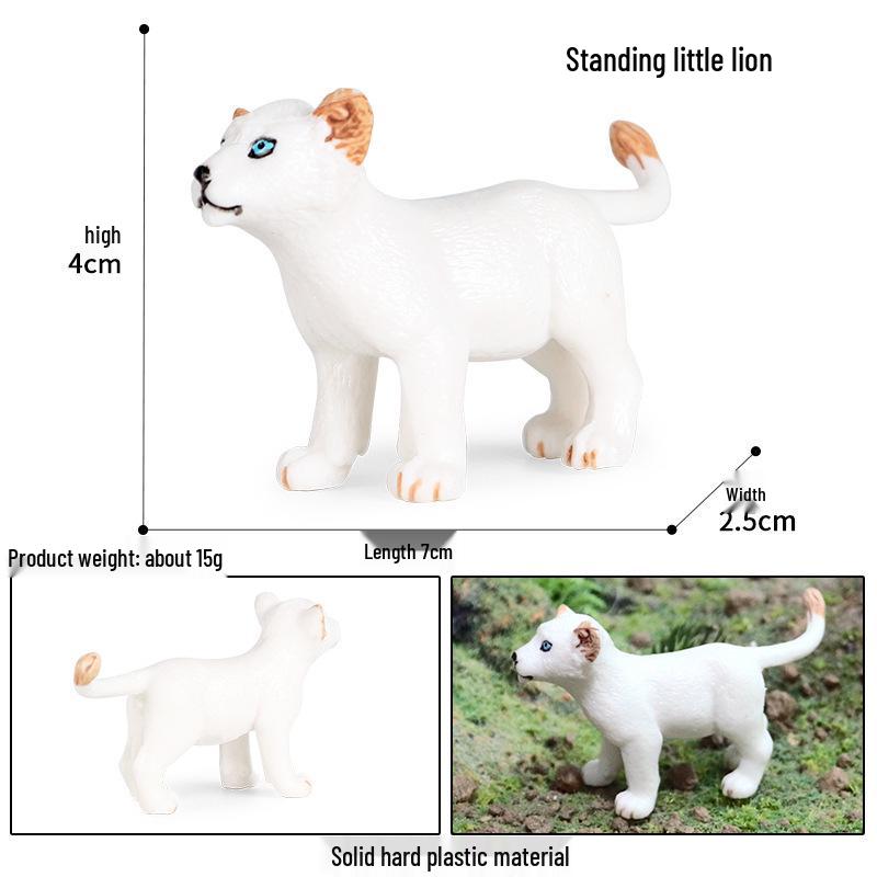 Realistic African Wildlife Lion Toy Set: Male, Female, and Mountain Lion for Children's Cognitive Learning