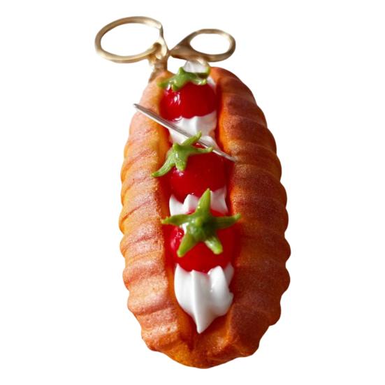 Simulated Food Squeeze Toy Keychain Stress Relief Bread Dessert Key Ring