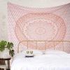 BLESS INTERNATIONAL Индийская традиционная мандала хиппи настенное украшение, хлопковый гобелен омбре покрывало в стиле бохо (Розовое золото)