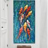 Chinese Abstract Nine Koi Fish Landscape Oil Canvas Painting Posters and Prints Wall Art Pictures Room Home Decor No Frame