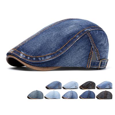 Джинсовая шляпа мужская кепка британская кепка женский берет восьмиугольная кепка