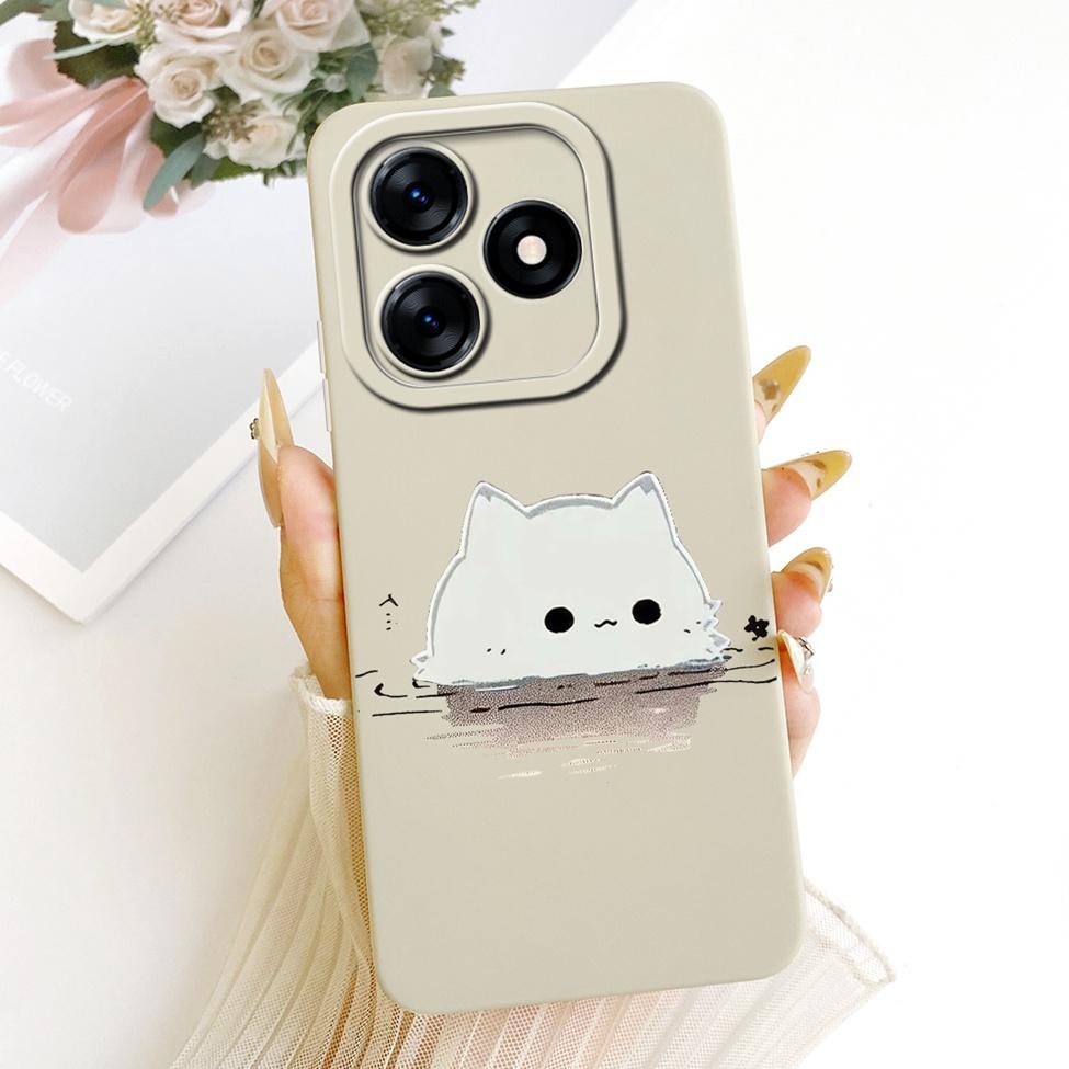 Чехол для Realme C51 RMX3830 Чехол для Realme C53 RMX3760 Крышка Силиконовый Роскошный Модный Мультяшный Забавный 2D Расписной