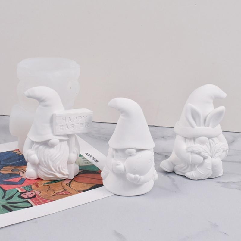 Форма для эпоксидной смолы Пасхальный гном 3D Безликий старик Форма для изготовления свечей DIY Гном Мыло ручной работы Пасхальные весенние товары для вечеринок