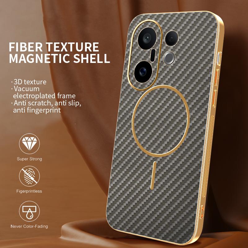 Чехол для Vivo X200 FE/ S30 Pro Mini Новый гальванический кевларовый магнитный матовый чехол для Vivo X200FE Противоударный бампер Funda