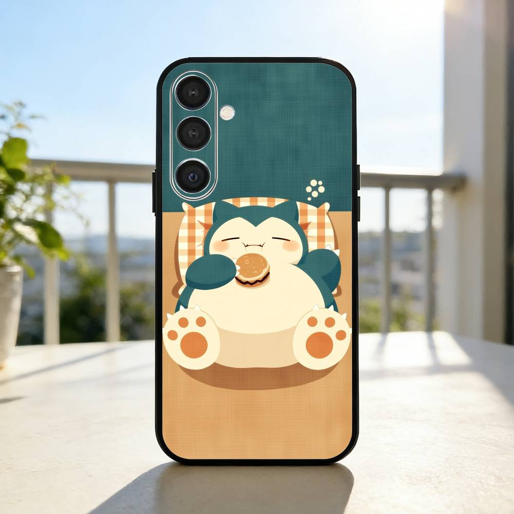 Cute S-Snorlax-x Sleep Phone Case For Samsung A73,72,71,A52,51,40,41,A22,A32,31,A13, Soft Black Shell