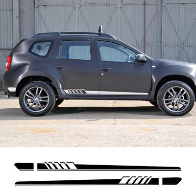 2 шт. Длинные боковые полосы из ПВХ для дверей автомобиля для Renault Dacia Duster Logan Sandero Автоаксессуары Виниловая пленка Декор Наклейки