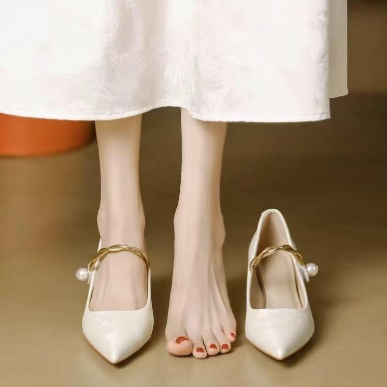 Остроносые французские модные туфли на высоком каблуке, повседневные универсальные туфли-лодочки на шпильке, новинка весна-осень