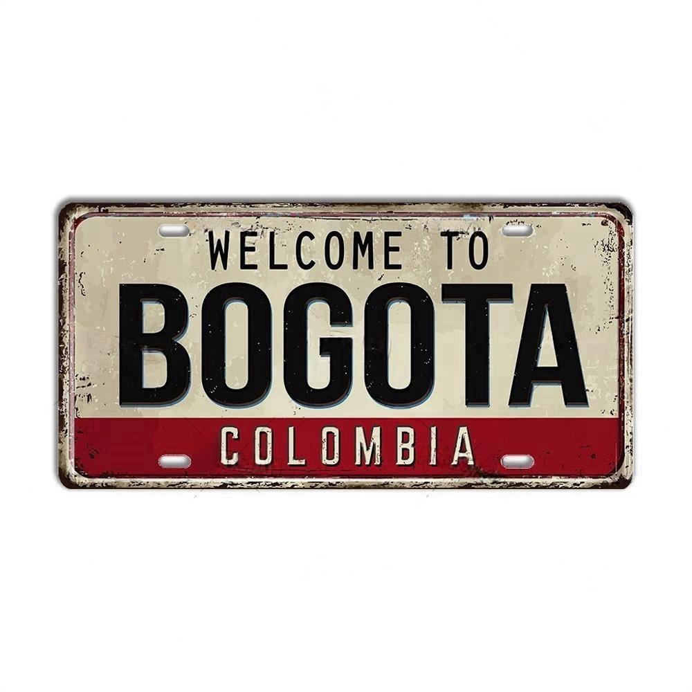 Chile Argentina Ecuador Colombia License Plate Landmark Metal Sign City State Decorative Car Plate Garage Club Bar Wall Decor