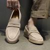 Brand Men's Suede Comfortable Anti Slip Bean Shoes 2025 New Summer Lazy Men's Pointed Breathable Casual Business Loafers