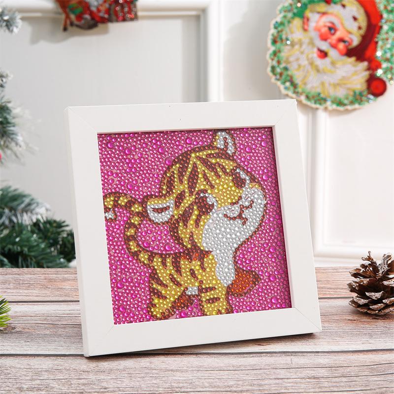 Kids Full Drill 5D Diamond Painting Kit, Cartoon Animal Handmade Diy Diamond Paste Decor Art