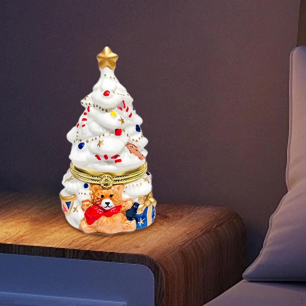 Керамическая шкатулка для украшений на елку для хранения безделушек и подарков