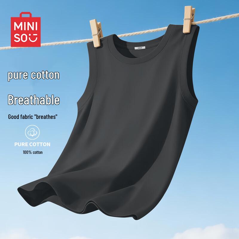 MINISO Мужская базовая летняя майка из чистого хлопка