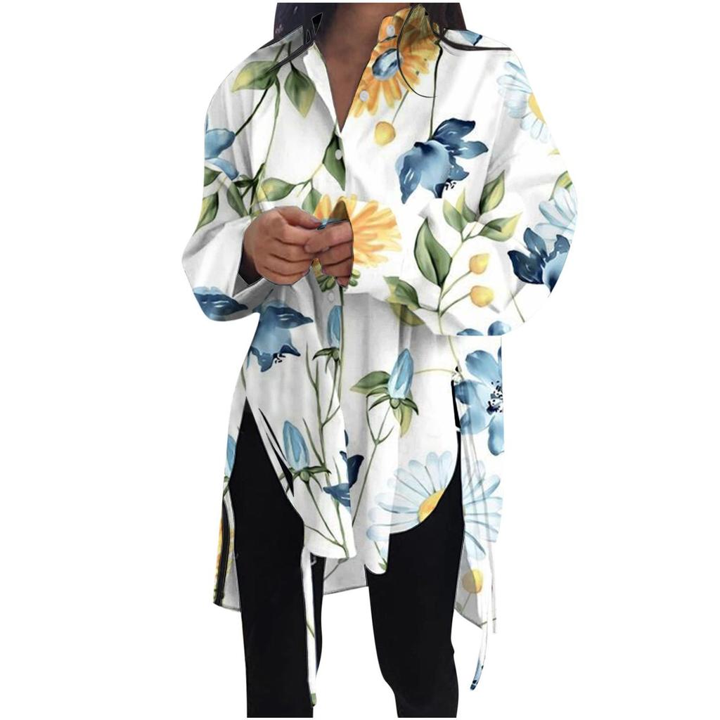 GMXIA Свободная утягивающая рубашка на шнуровке с короткой передней частью и длинной спиной