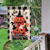 Happy Halloween Pumpkin Witch Ghost Double-Sided Decorative Garden Banner- Polyester, No Electricity Needed, Lawn & Patio Display (1pc)