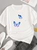 (Asian Size) Trend Butterfly Cute T-shirts Fashion O-neck Female Casual Women's Top T Clothing Print Short Sleeve Graphic Tee