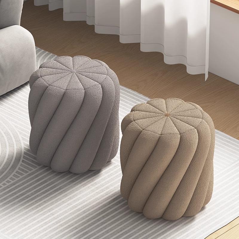 Дизайн Простой Складной Стул Домашний Диван Педаль Для Ног Гостиная Маленький Круглый Сменные Пуфики для Обуви Светлая Роскошь Мебель