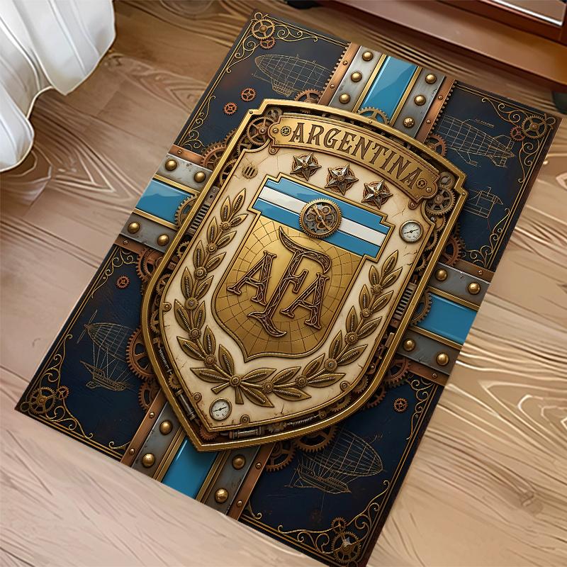 1pc Argentina Football Print Area Rug - Soft,Washable Non-Slip Indoor Mat for Office Chairs,Living Room,Home Office Decorative Rug