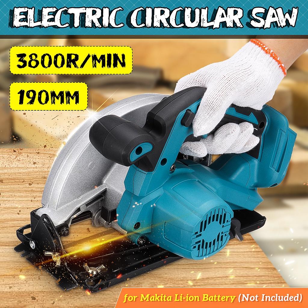 1500W Cordless Electric Circular Saw 190mm Adjustable Wood Cutter Sawing Machine Power Tool for 18V Battery