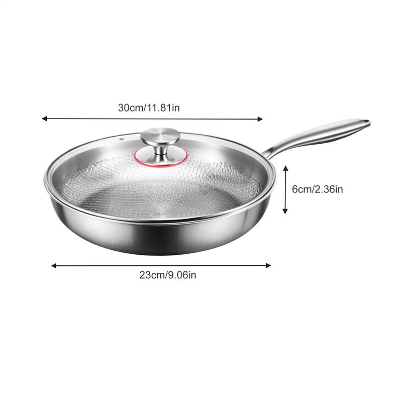 Frying Pan Pancake Pan with Lid Multi Functional Nonstick Cookware Titanium Hammered Skillet For Induction Cooktop Camping
