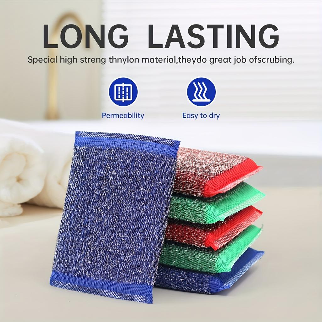 1/3/6 шт., кухонная губка для мытья посуды, не повреждает кисть для кастрюли, артефакт для кастрюли, бытовая двусторонняя чистящая губка, салфетка для кухонного скраба,