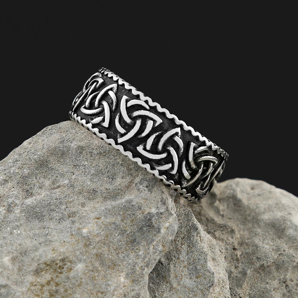 Винтажное скандинавское кельтское кольцо Триединства с узлом викингов для мужчин и женщин из нержавеющей стали, амулет Одина викингов, ювелирное украшение, подарок