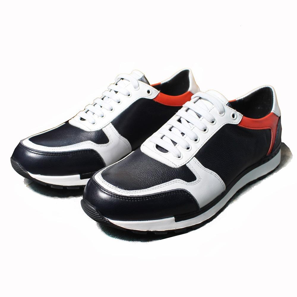 Trendy Brand Sports Shoes Men'S Contrasting Colors Fashion Leather Travel New Casual Shoes Non-Slip And Wear-Resistant British Style Running Shoes Men