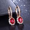 New Arrival: Full Diamond Earrings with Simulated Sapphire, Ruby, and Tourmaline Gemstones for Women