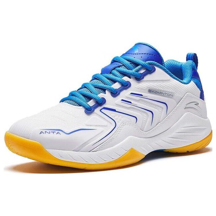 Anta Амортизирующие износостойкие низкие кроссовки для бадминтона мужские синие белые 912353301-3
