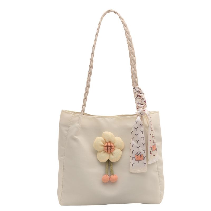 Высококачественная большая сумка на одно плечо, женская новая модная сумка-тоут большой вместимости из нейлоновой ткани с цветочным принтом