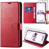 Case for Samsung Galaxy A34 5G - BOOLING - Full Shockproof Leather Effect - Red - 2 Tempered Glasses