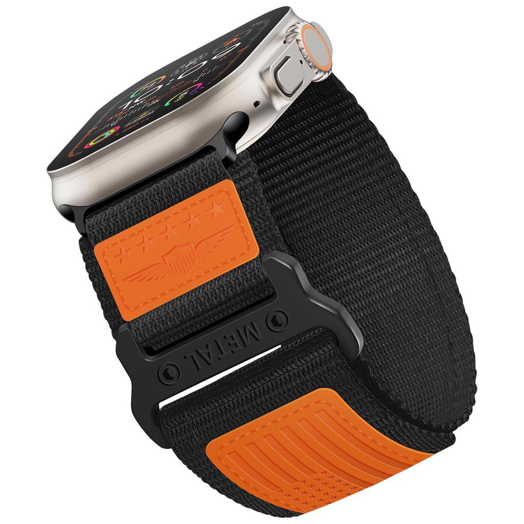 Cross-border Suitable Finely Woven Nylon Trail Strap for Apple Watch Series 8/7 S11 ULTRAL Modified Version.